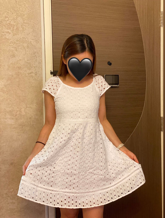 Girls Flutter Sleeve Embroidered Mini Dress