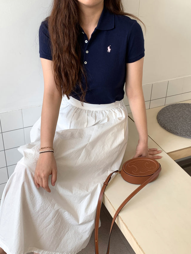 Girls Stretch Mesh Polo Shirt