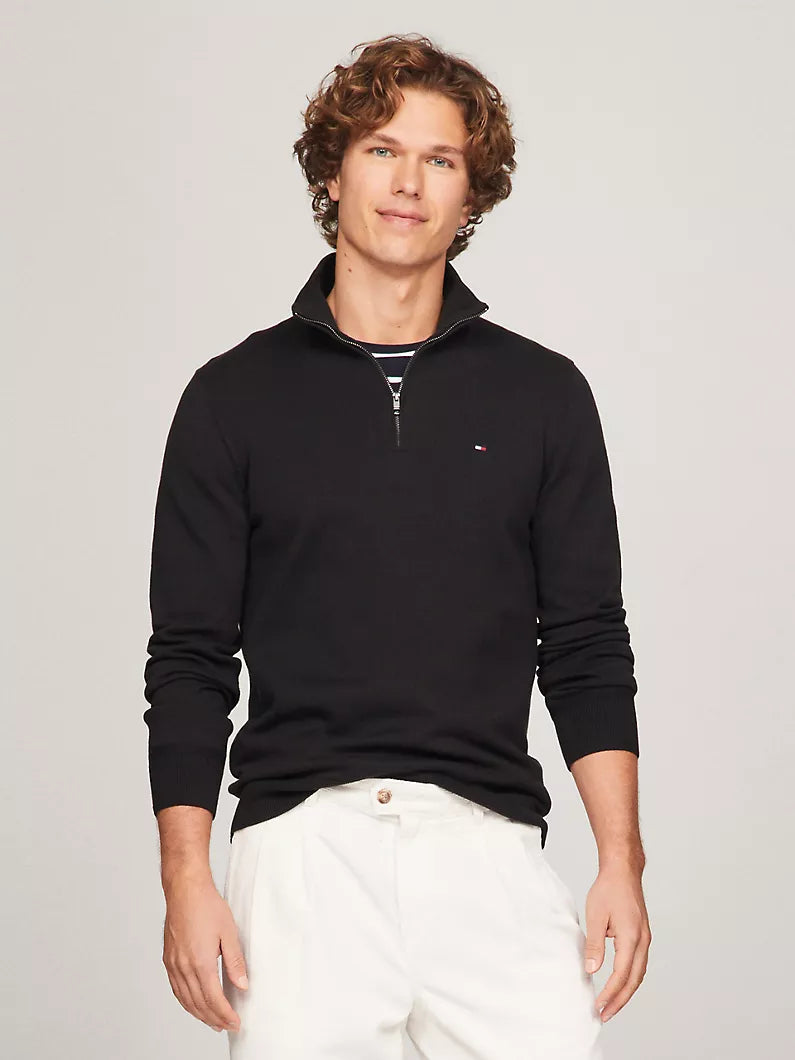 Men Solid Quarter-Zip Sweater