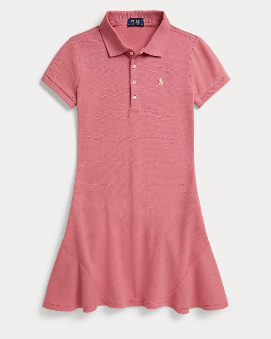 Girls Stretch Mesh Polo Dress
