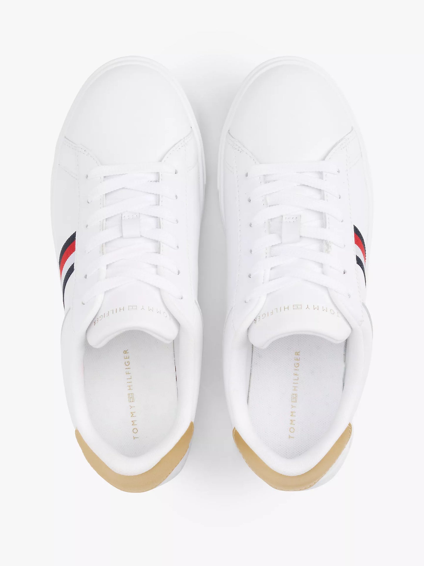 Women Signature Stripe Leather Court Sneaker
