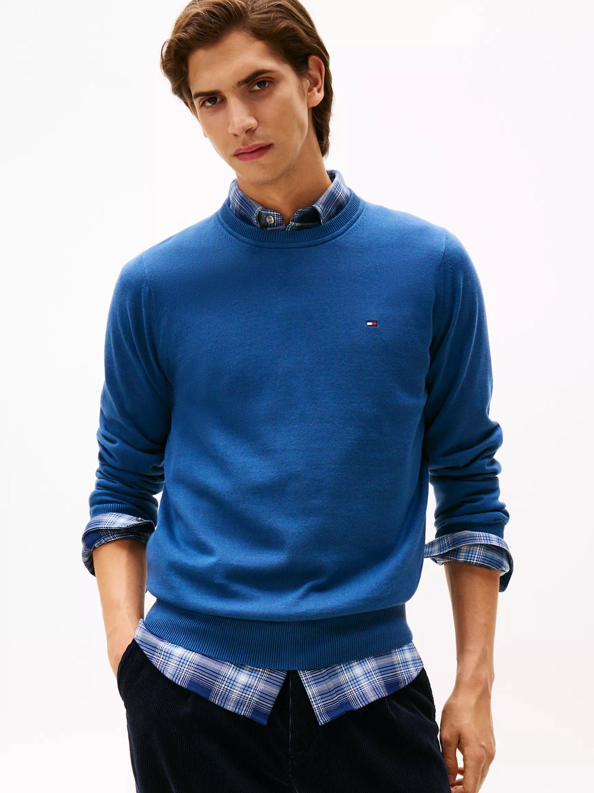 Men Solid Crewneck Sweater