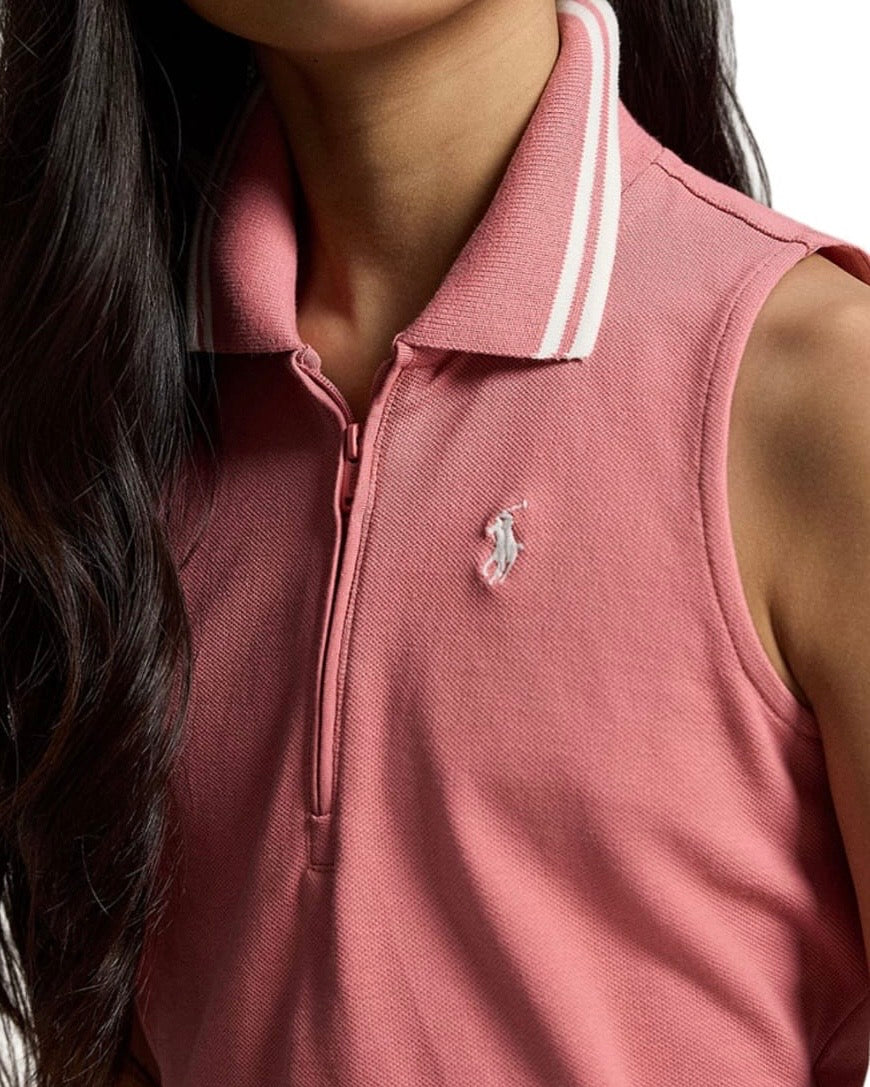 Big Girls Stretch Mesh Half-Zip Boxy Polo Shirt