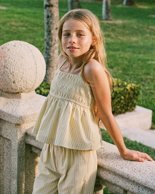 Girls Poplin Babydoll Set Top