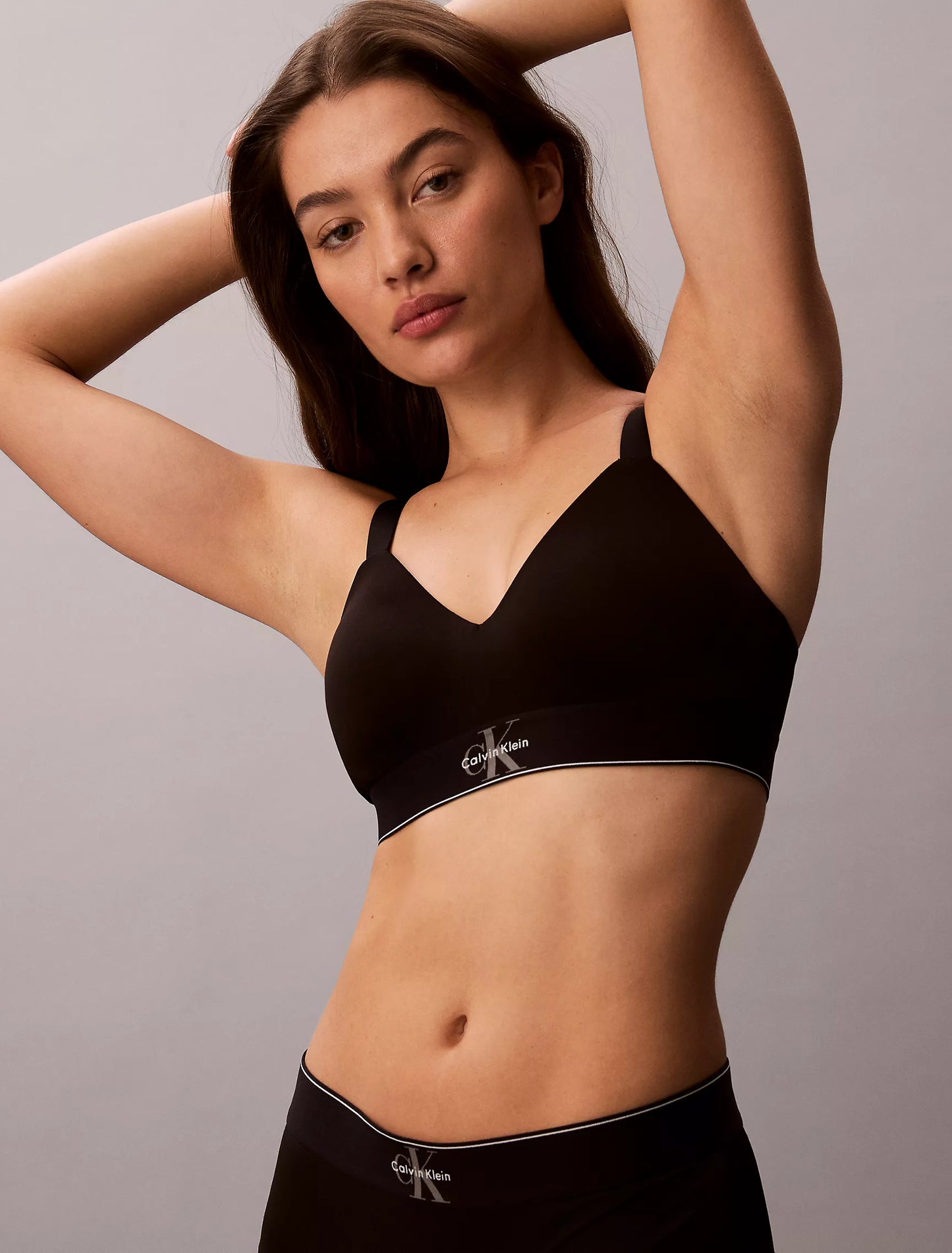 Women Graphic Monogram Microfiber Stretch Lightly Lined Bralette