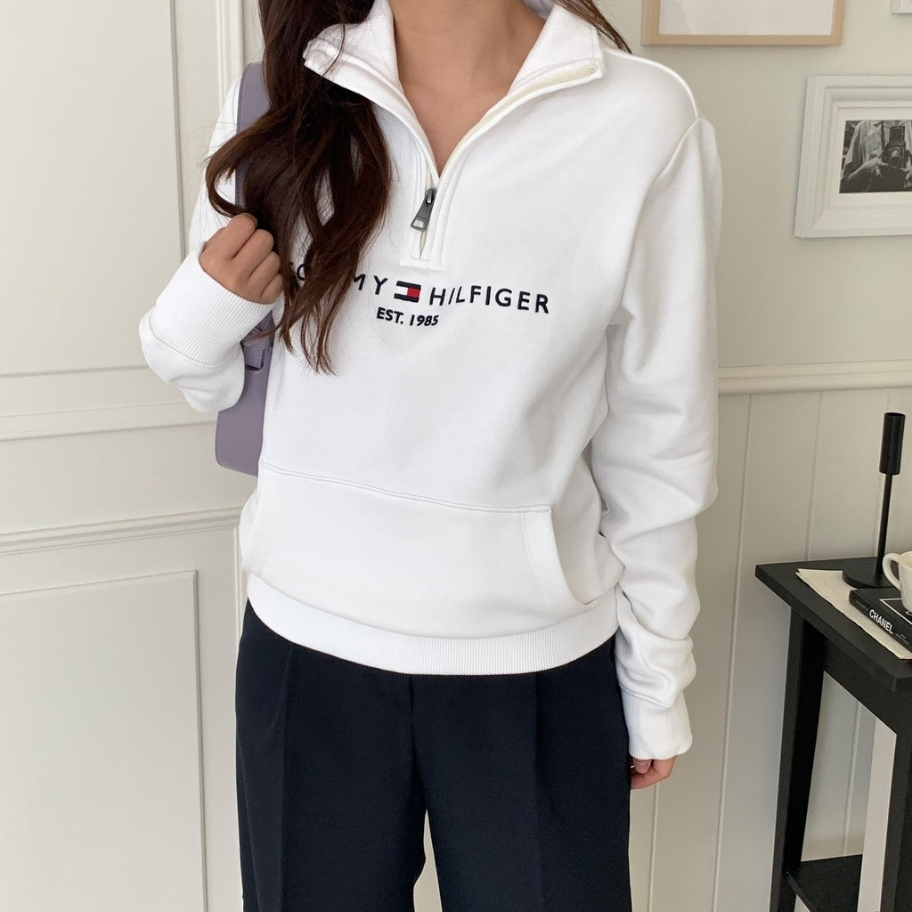 Men Embroidered Tommy Logo Quarter-Zip