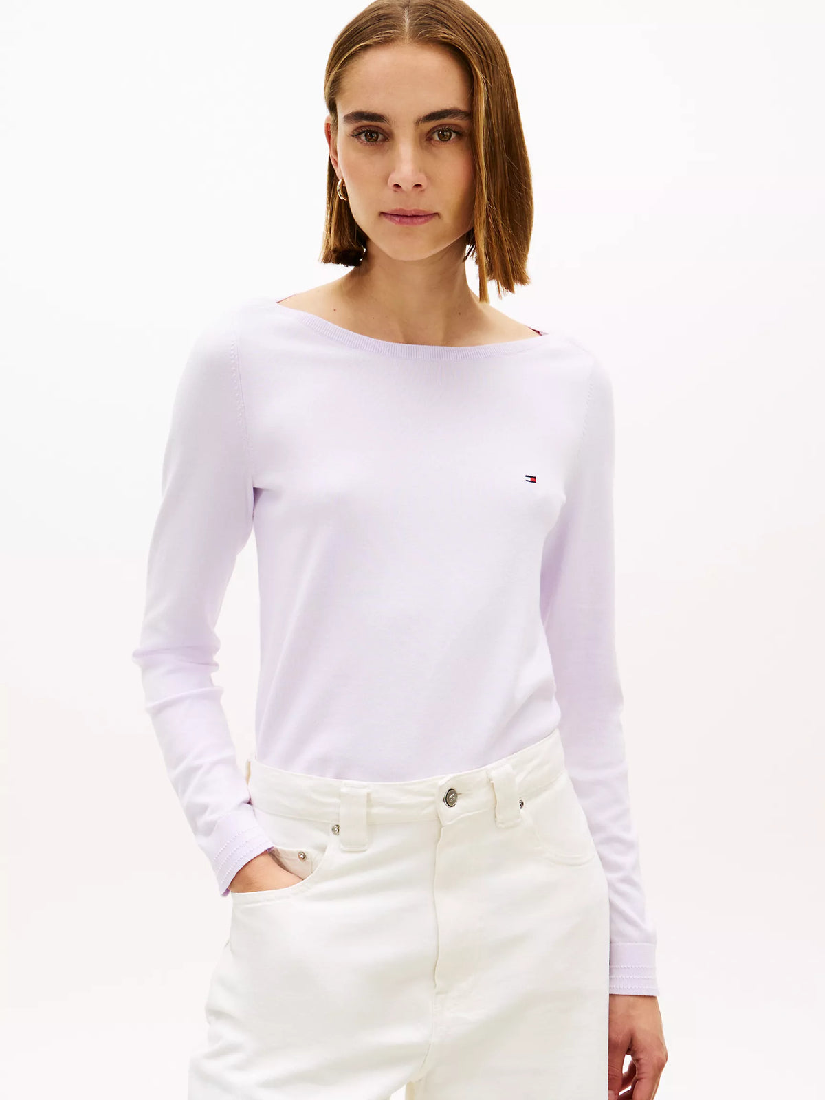 Women Soild Boatneck Sweater
