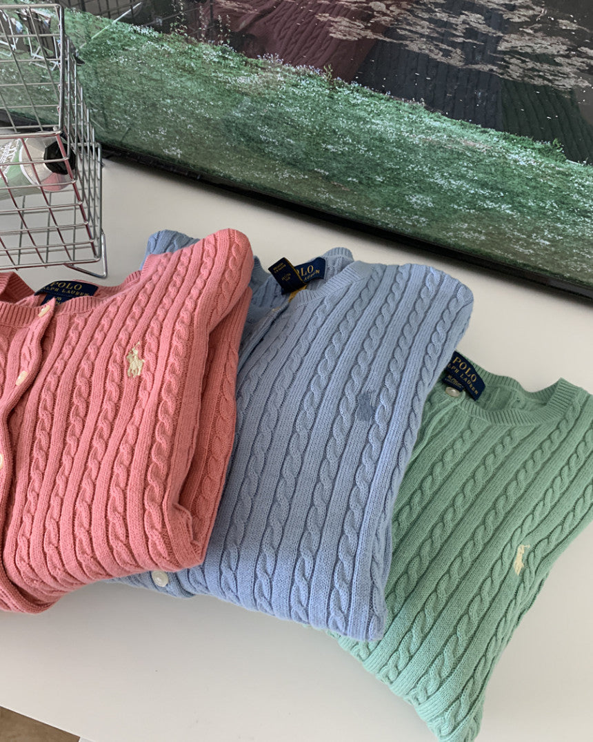 Girls Cable Knit Cardigan