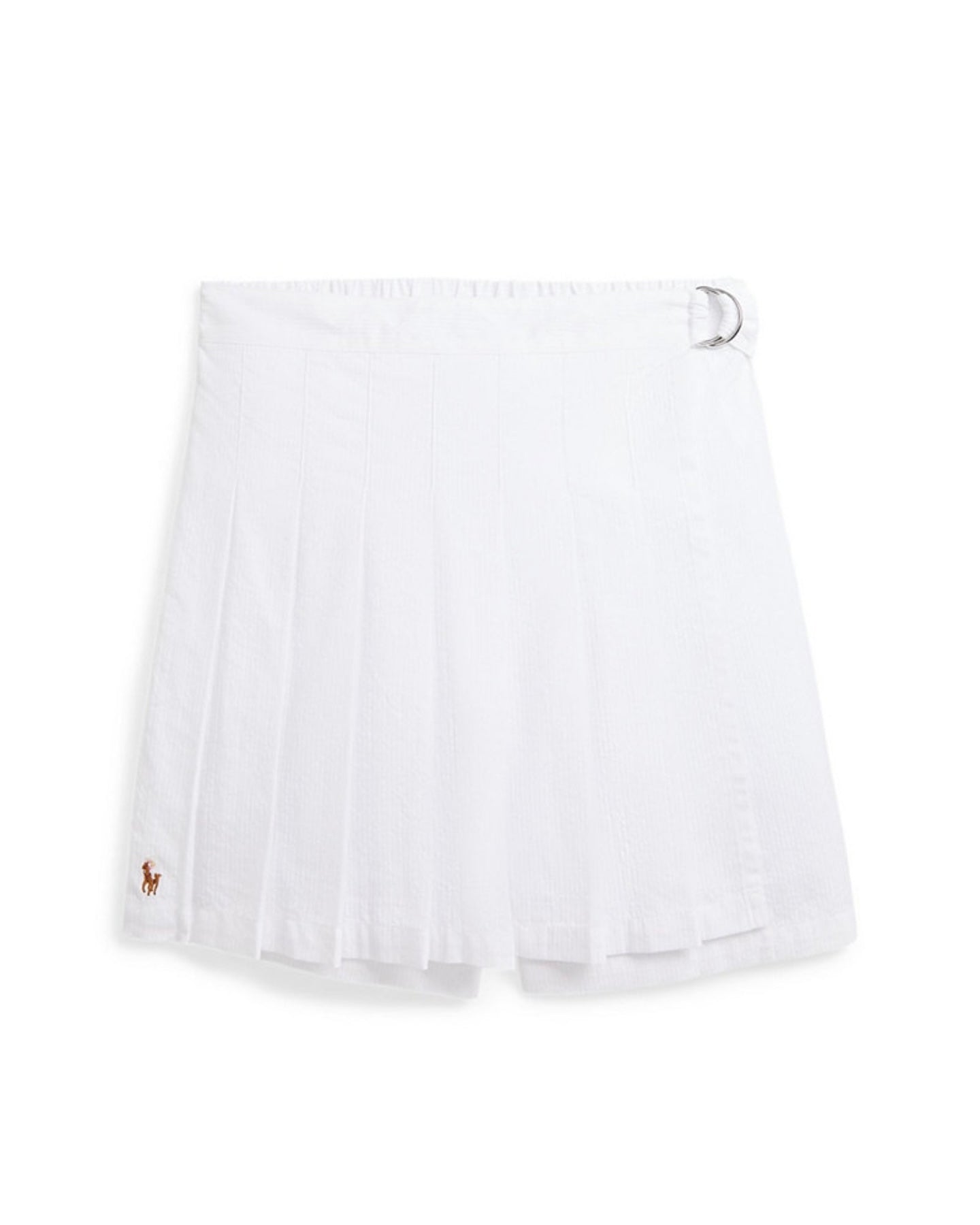 Girls Pleated Seersucker Wrap Skort