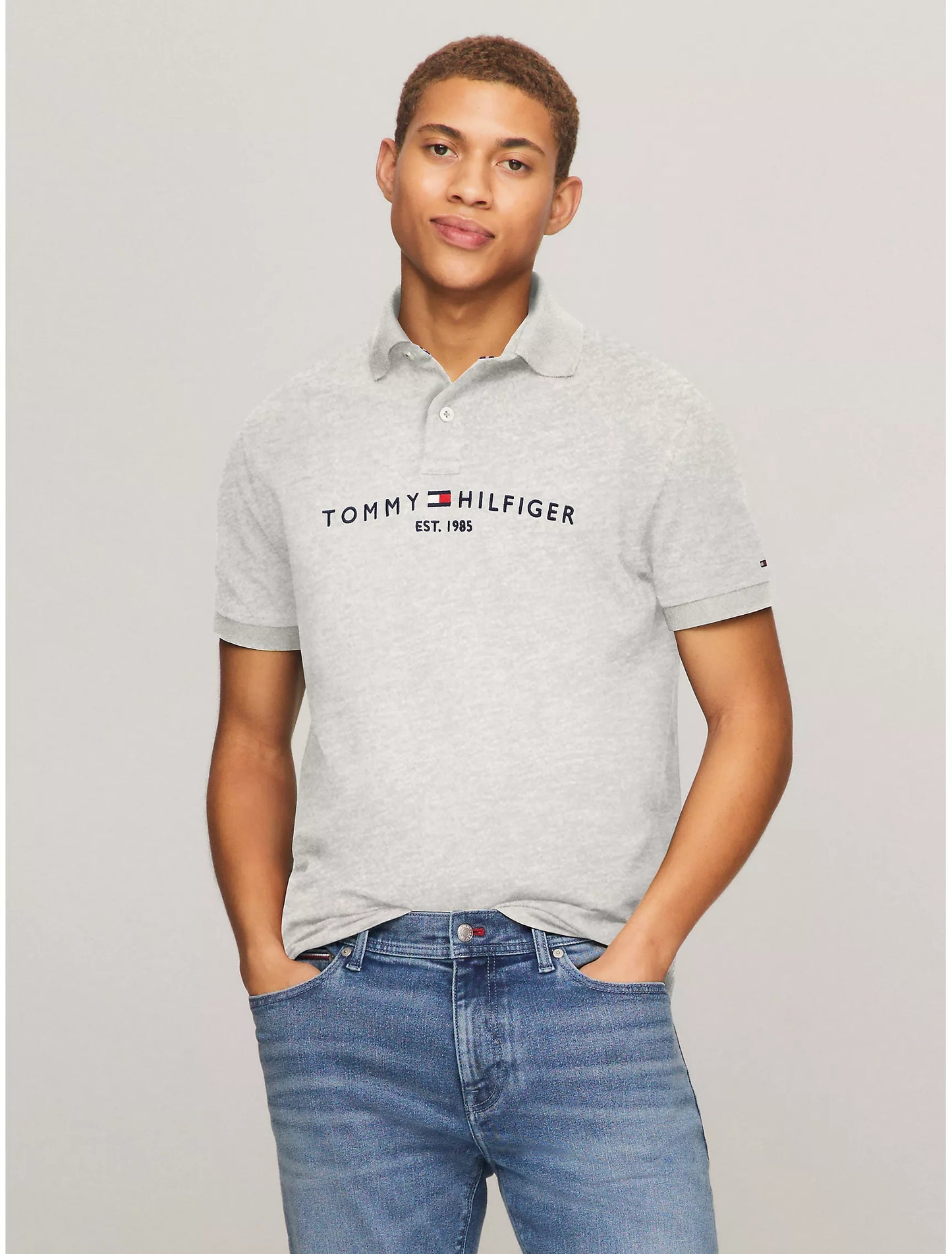 Men Embroidered Tommy Logo Polo