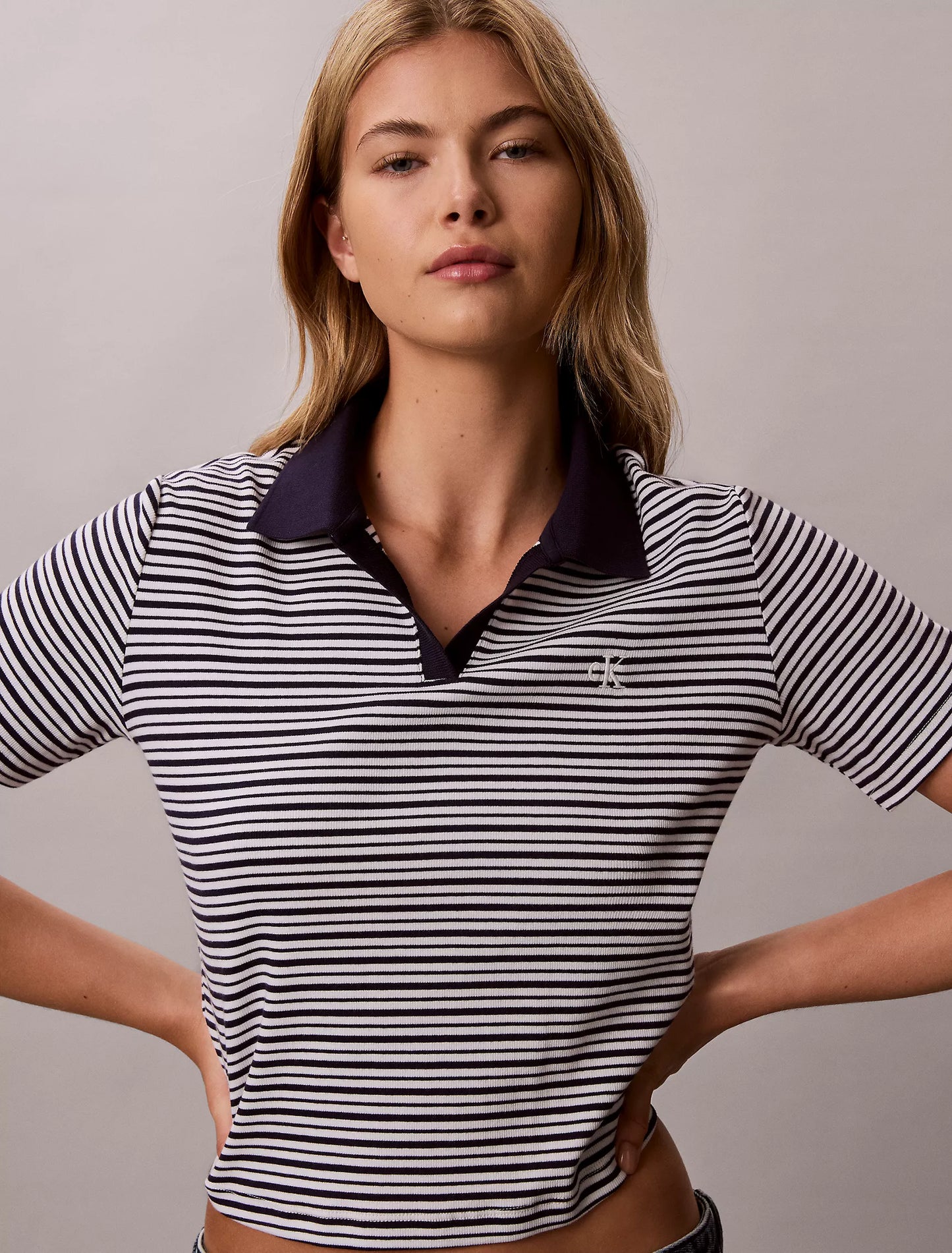 Women Cotton Contour Rib Polo