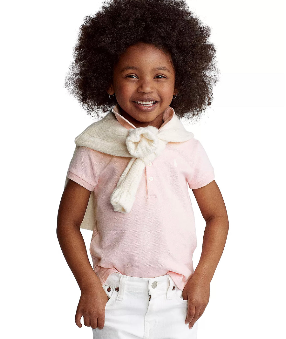 Girls Cotton Mesh Polo Shirt