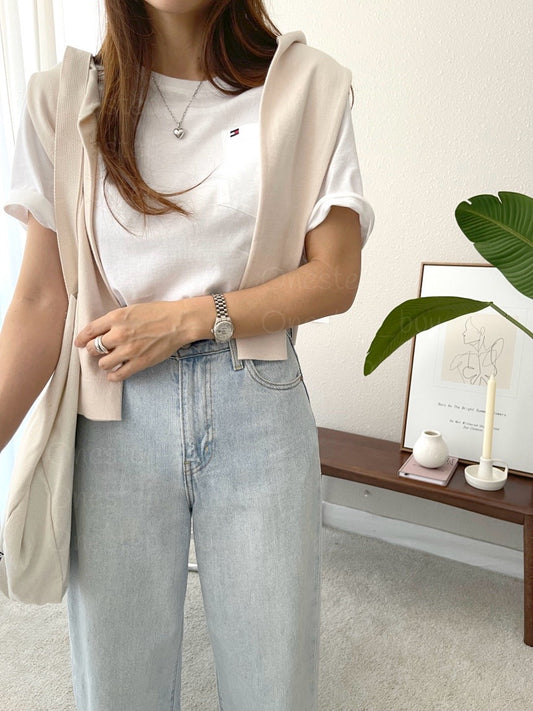 Men Solid Pocket Tee