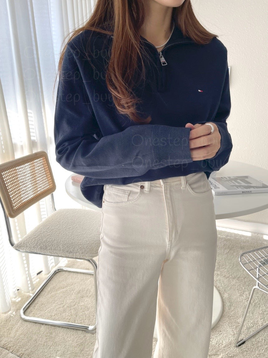 Men Solid Quarter-Zip Sweater
