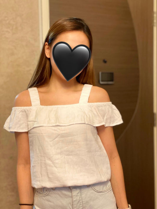 Girls Linen-blend Off-the-shoulder Set Top