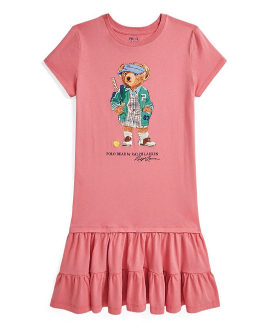 Big Girls Polo Bear Tiered Jersey Dress