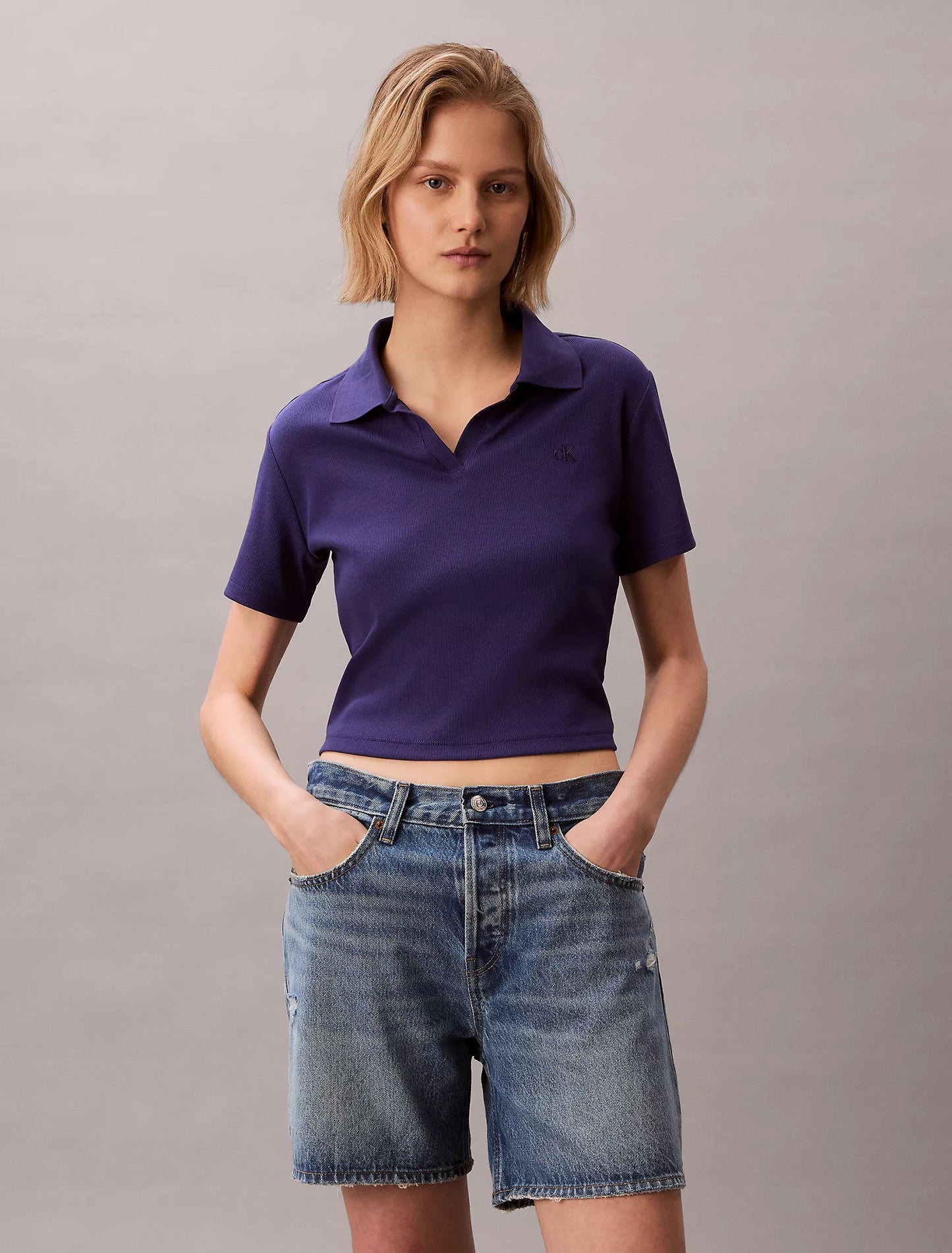 Women Cotton Contour Rib Polo