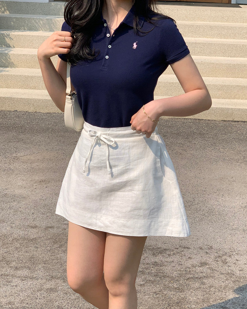 Girls Stretch Mesh Polo Shirt