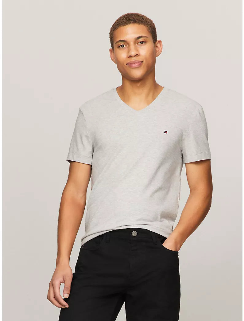 Men Slim Fit Vneck Tee