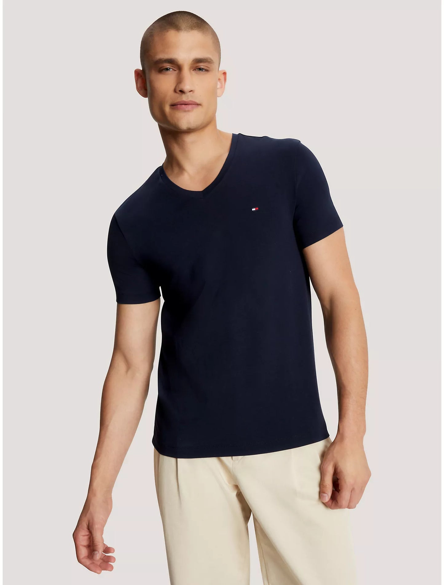 Men Slim Fit Vneck Tee