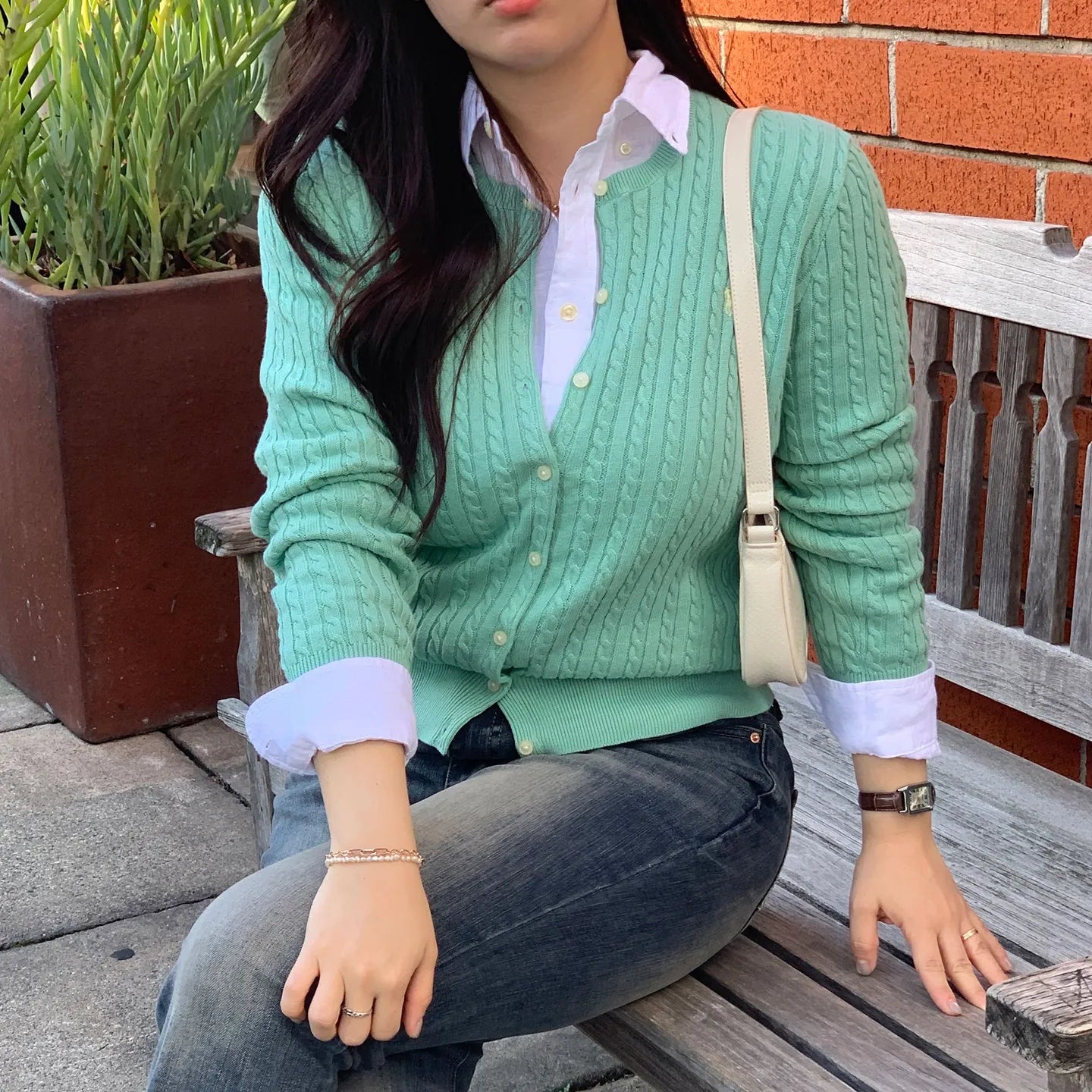 Girls Cable Knit Cardigan