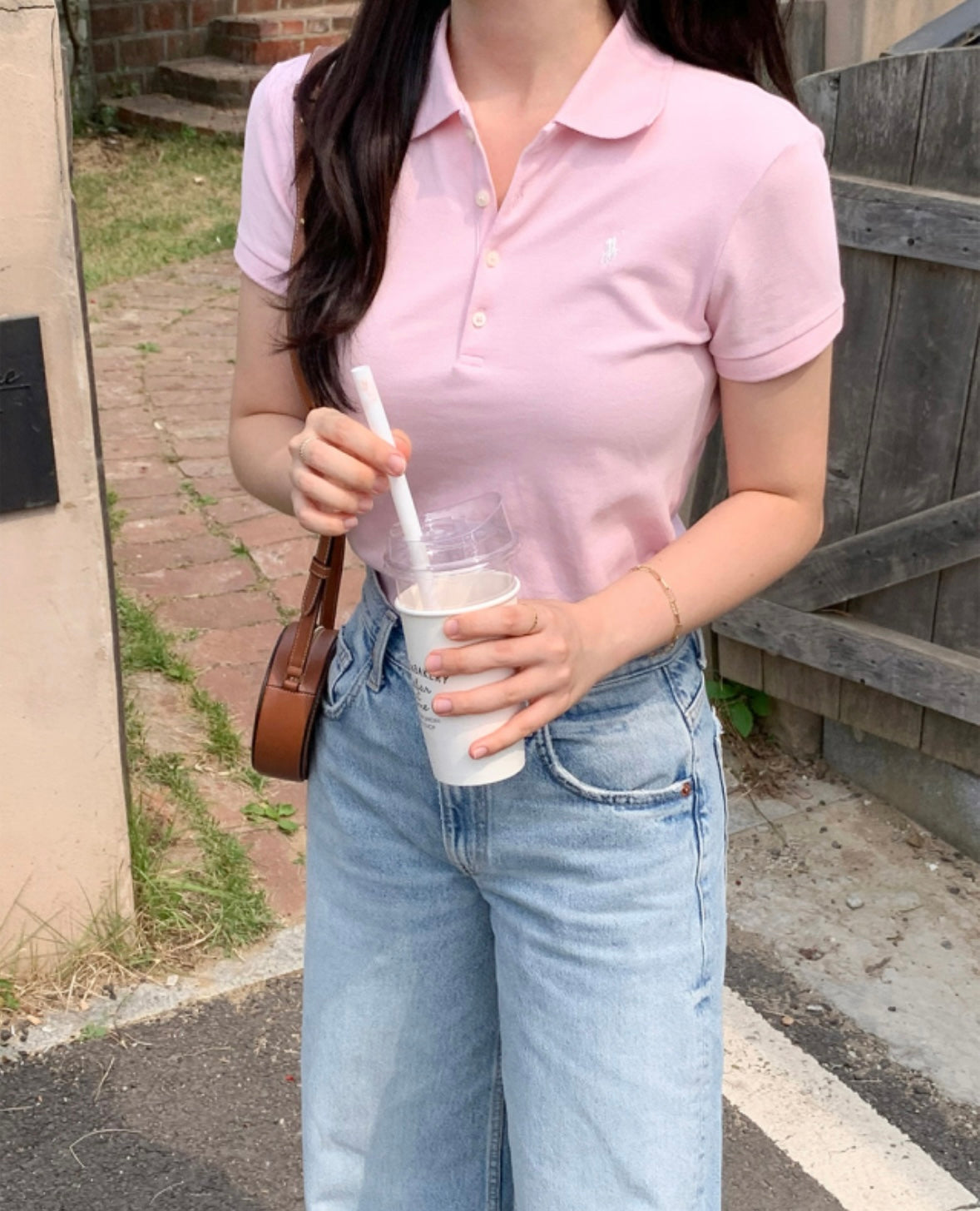 Girls Stretch Mesh Polo Shirt