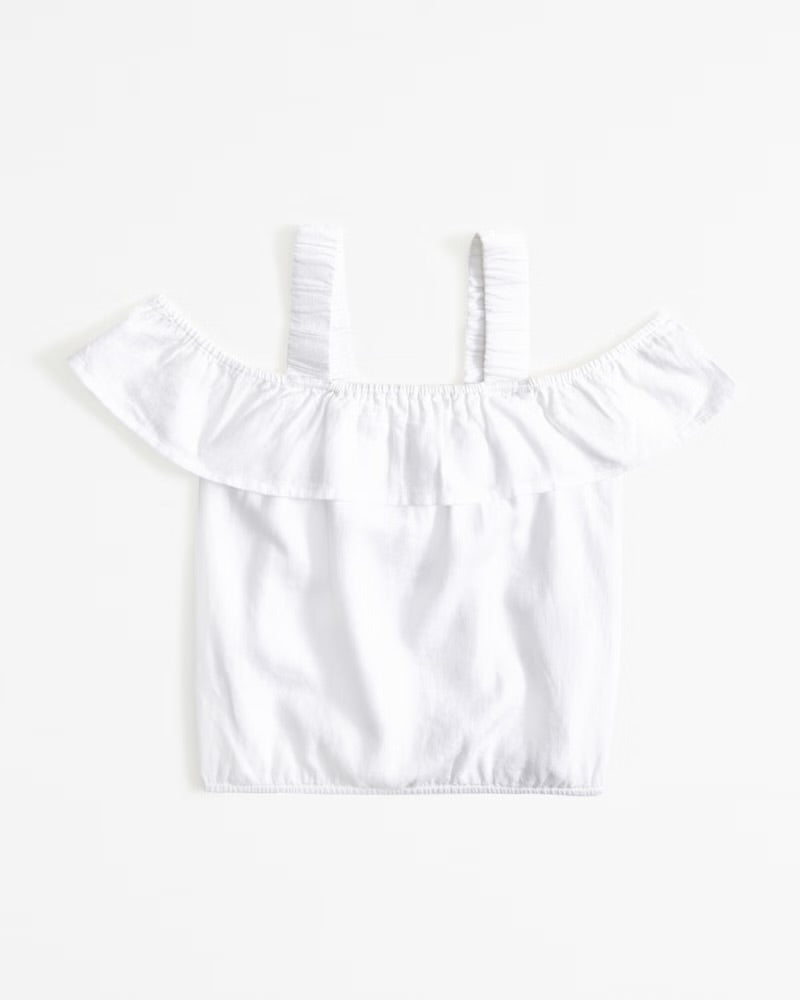 Girls Linen-blend Off-the-shoulder Set Top
