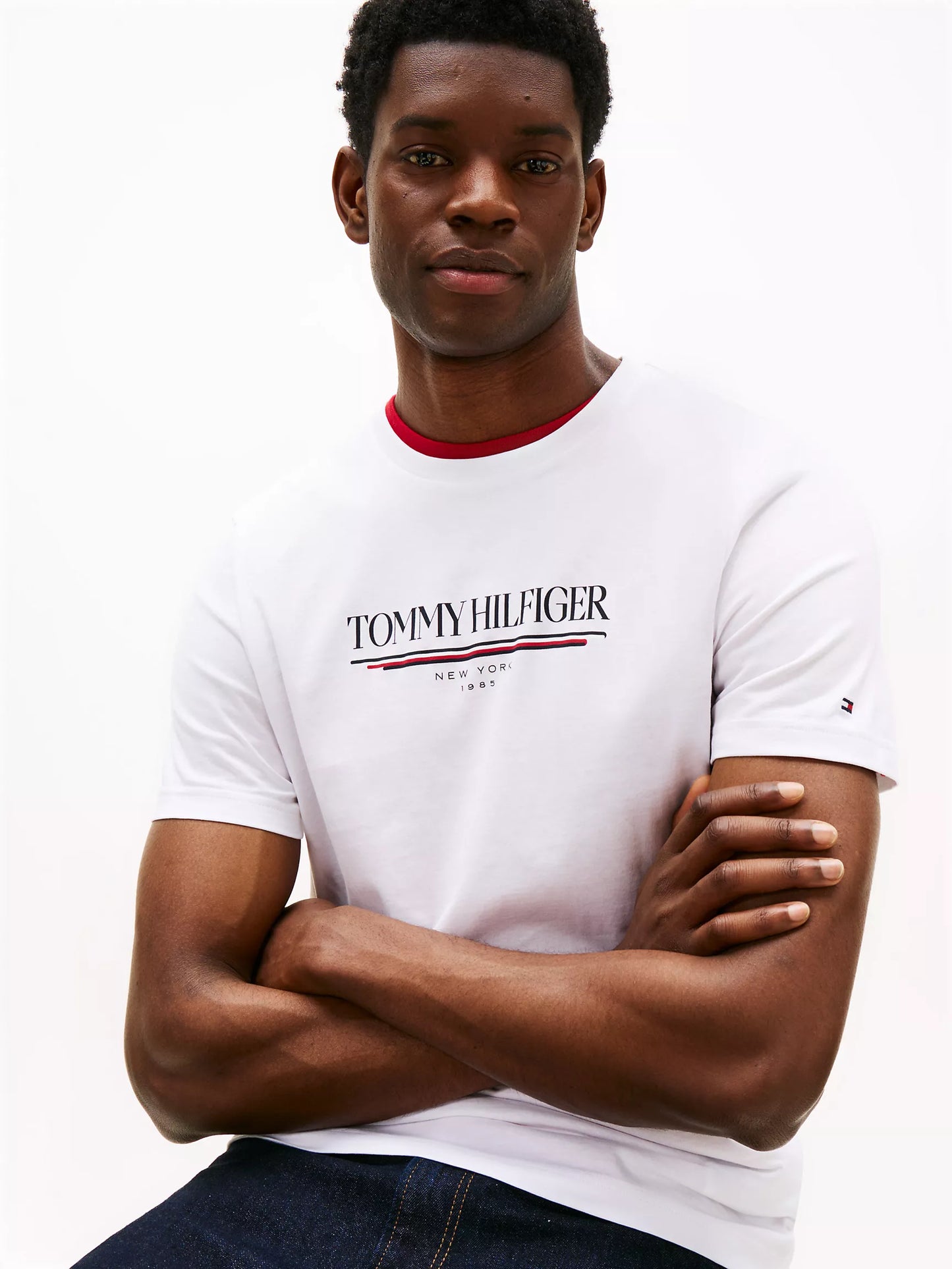 Men 1985 Stripe Logo Tee