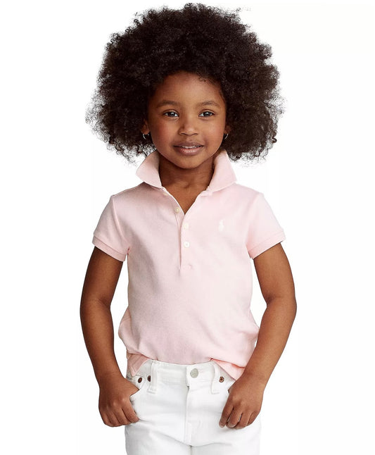 Girls Cotton Mesh Polo Shirt