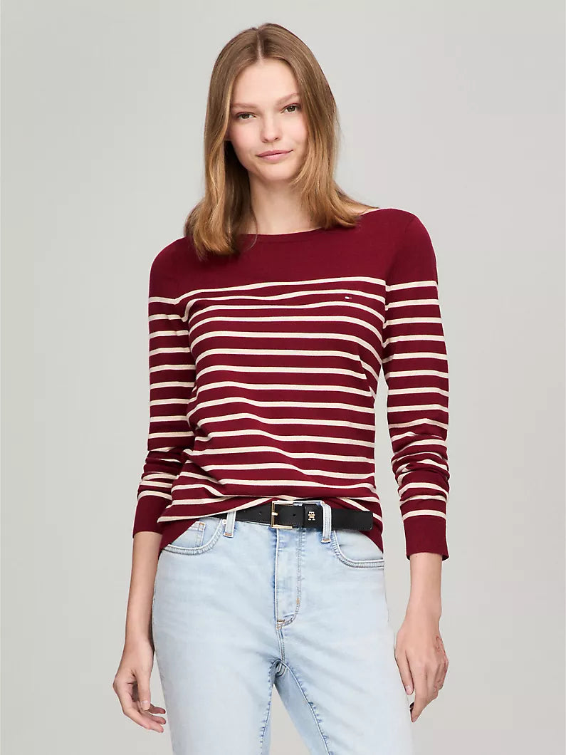 Women Striped Boatneck Sweater