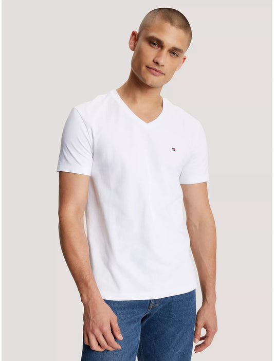 Men Slim Fit Vneck Tee