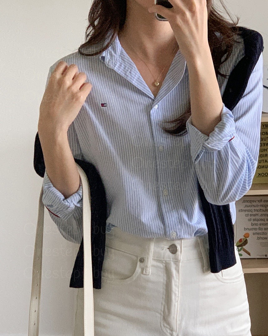Women Stripe Oxford Shirt