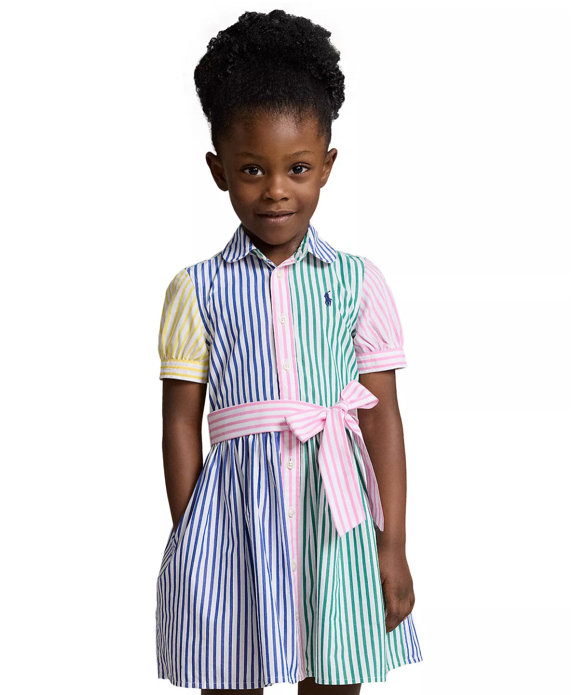 Girls Striped Cotton Fun Shirtdress
