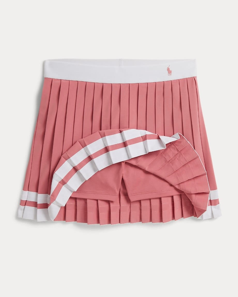 Girls Striped Pleated Pull-On Skort