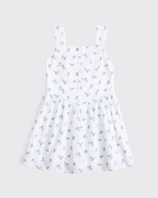 Girls Button-through Poplin Mini Dress