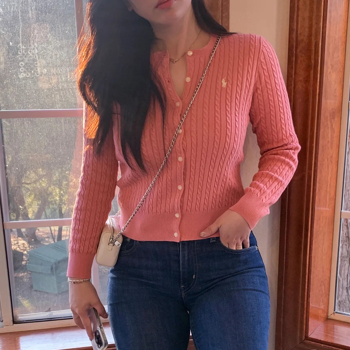 Girls Cable Knit Cardigan
