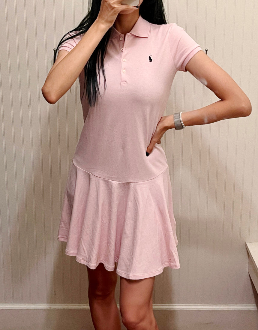Girls Stretch Mesh Polo Dress