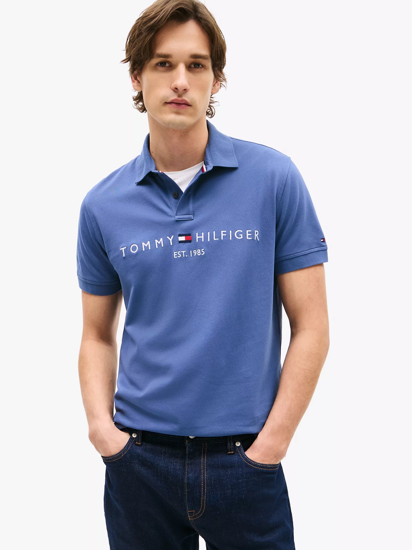 Men Embroidered Tommy Logo Polo
