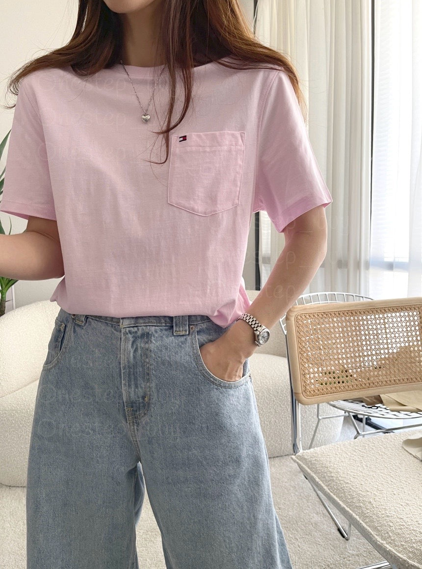 Men Solid Pocket Tee