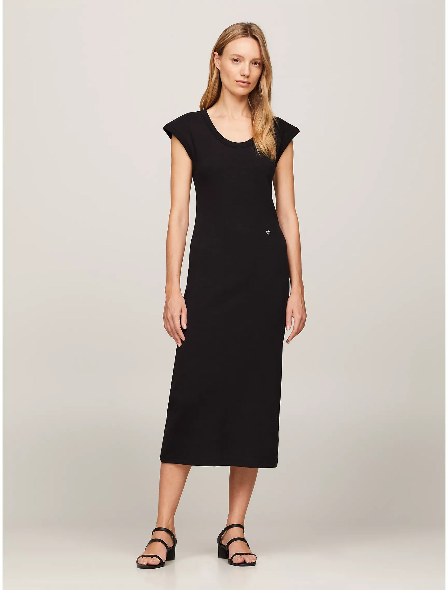 Women Slim Fit Ribbed Stretch Midi Dress