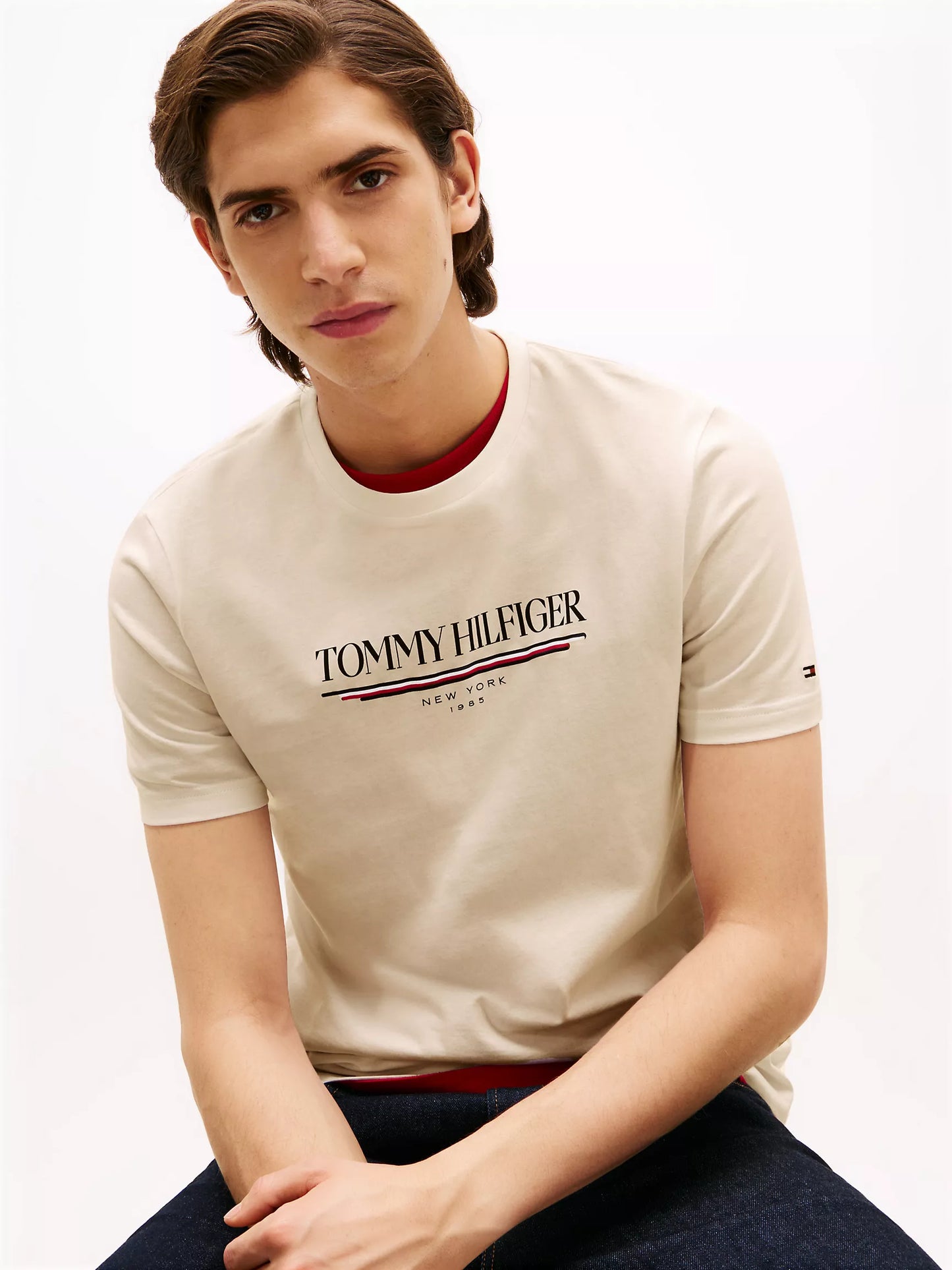 Men 1985 Stripe Logo Tee