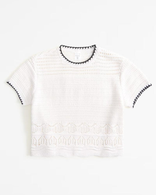 Girls Open-stitch Sweater Tee