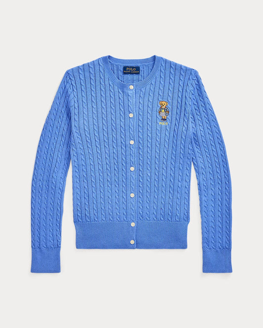 Girls Polo Bear Mini-Cable Cotton Cardigan